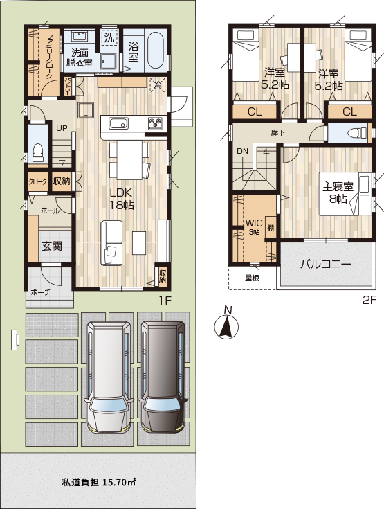 1号地の参考間取り図
