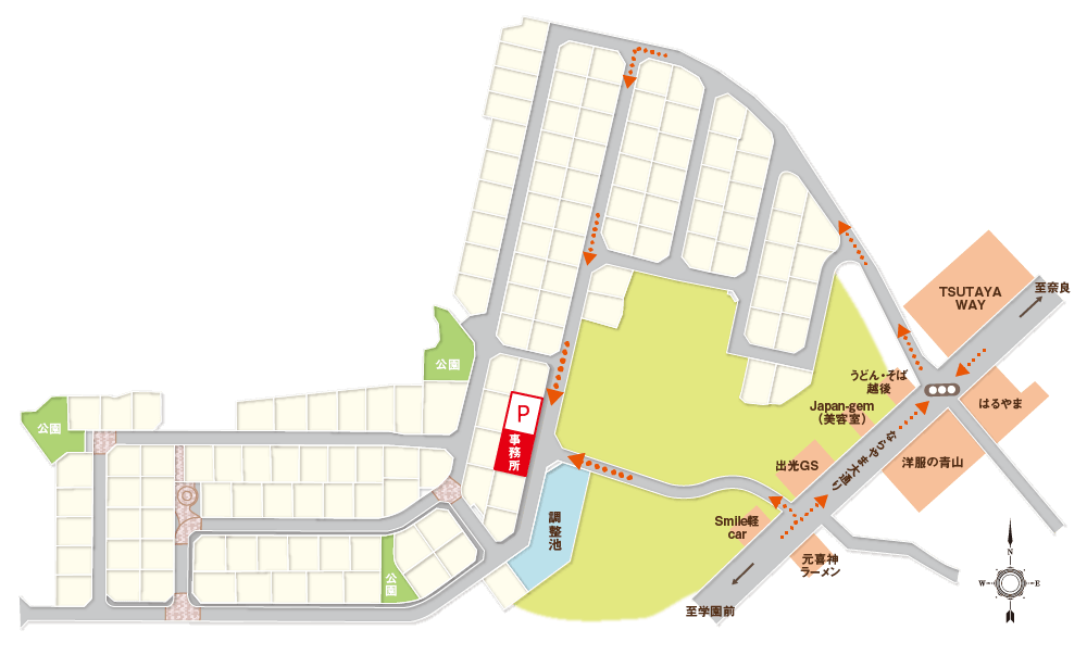 サンヴェール東登美ヶ丘の街の区画図